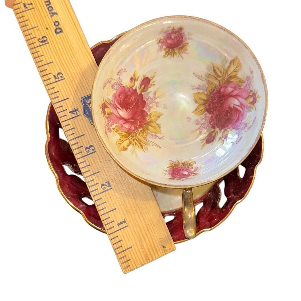 VINTAGE TT-Takito HAND PAINTED EGG SHELL TEA CUP & SAUCER JAPAN Lusterware Pagod - Picture 10 of 11